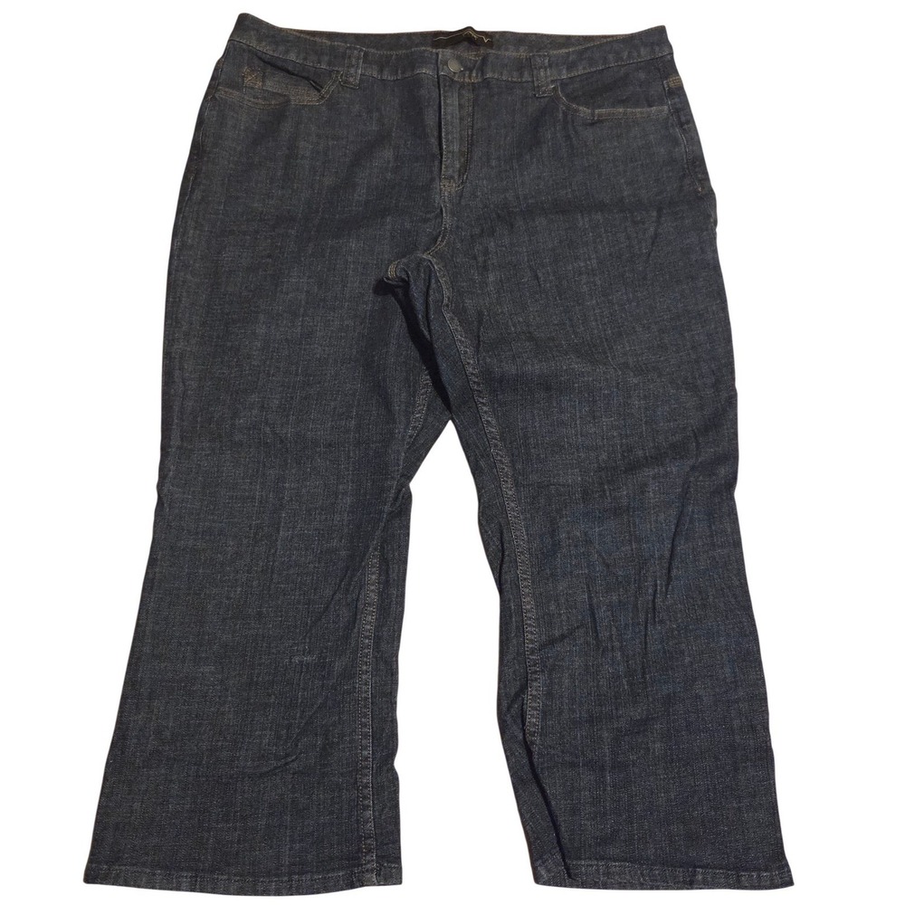 Venezia Womens Plus Size 20 Dark Wash Straight Leg Stretch Denim Jeans Indigo